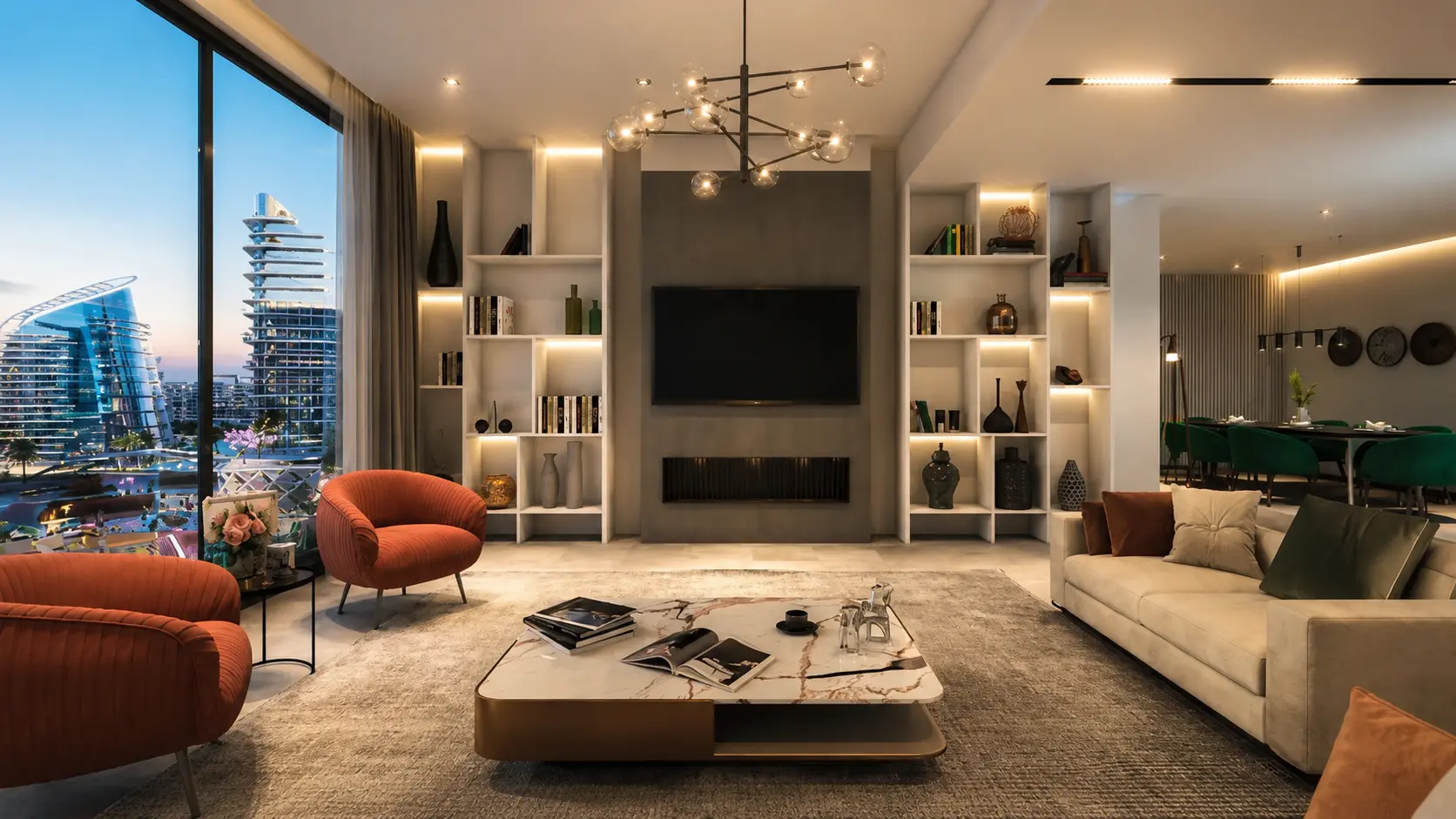 Dubai Studio TV Lounge - Architecture Visualization visualization screenshot 1